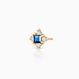 Crown Princess Sapphire and Diamond Piercing Earring in 18k Yellow Gold