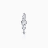 Milgrain Couronne Diamond Hoop Earring in 18k White Gold