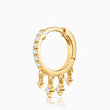 Diamond Swing Hoop Earring in 18k Yellow Gold