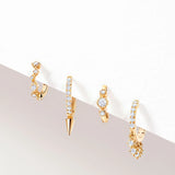 Diamond Swing Hoop Earring in 18k Yellow Gold