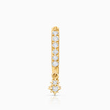 Diamond Swing Hoop Earring in 18k Yellow Gold
