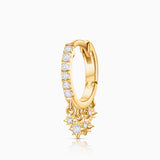 Diamond Swing Hoop Earring in 18k Yellow Gold