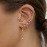 Pendiente Piercing Pebble Diamonds en Oro Amarillo de 18 Kt