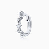 Brinco de piercing de diamantes Pebble em ouro branco 18K