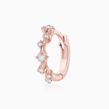 Diamond Pebbles Hoop Earring in 18k Rose Gold