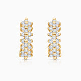 Pendientes Cross de Diamantes en Oro Amarillo de 18 Kt