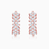 Pendientes Cross de Diamantes en Oro Rosa de 18 Kt
