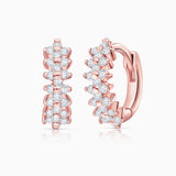 Pendientes Cross de Diamantes en Oro Rosa de 18 Kt