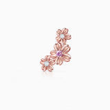 Brinco de piercing Sakura Pink Sapphire e Diamond Climber em ouro rosa 18K