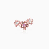 Brinco de piercing Sakura Pink Sapphire e Diamond Climber em ouro rosa 18K