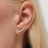 Pendientes Trepadores Lynx de Diamantes en Oro Blanco de 18 Kt