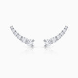 Pendientes Trepadores Lynx de Diamantes en Oro Blanco de 18 Kt