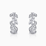 Dafne Diamond Hoop Earrings in 18k White Gold