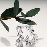 Dafne Diamond Hoop Earrings in 18k White Gold