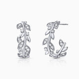 Dafne Diamond Hoop Earrings in 18k White Gold