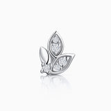 Dafne Diamond Piercing Earring in 18k White Gold