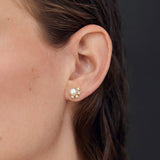 Pendientes Midnight Holly de Perlas y Diamantes en Oro Amarillo de 18 Kt