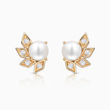 Pendientes Midnight Holly de Perlas y Diamantes en Oro Amarillo de 18 Kt