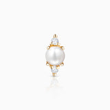 Pendiente Piercing Midnight Holly de Perla y Diamantes en Oro Amarillo de 18 Kt