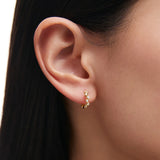 Pendientes de Aro Origine Croisée de Diamantes en Oro Amarillo de 18 Kt