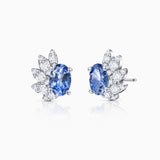Indigo Jay Tanzanite and Diamond Earrings in 18k White Gold