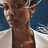Brincos de esmeralda e diamante Green Jay em ouro branco 18K