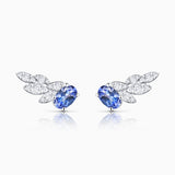 Pendientes Trepadores Indigo Jay de Tanzanitas y Diamantes en Oro Blanco de 18 Kt