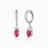Red Jay Ruby and Diamond Earrings in 18k White Gold