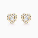 Pendientes Corazón Ariadne de Diamantes en Oro Amarillo de 18 Kt