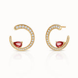 Pendientes Liora Élan de Rubíes y Diamantes en Oro Amarillo de 18 kt