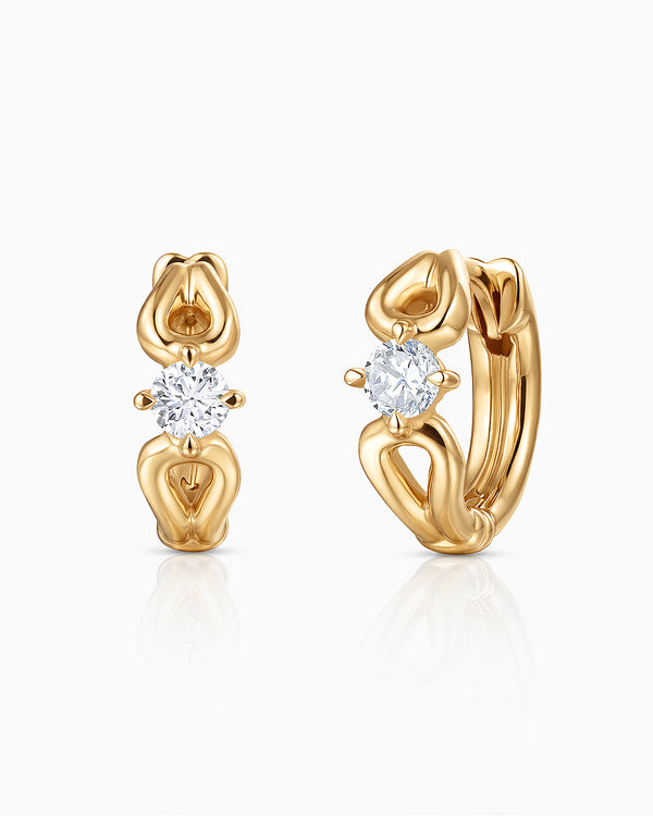Pendientes Liora Nudo de Diamantes en Oro Amarillo de 18 kt