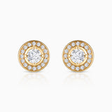 Pendientes Liora Halo de Diamantes en Oro Amarillo de 18 kt