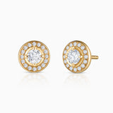 Pendientes Liora Halo de Diamantes en Oro Amarillo de 18 kt