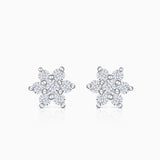 Brincos de diamante roseta 0,40 Cts. em ouro branco 18 Kt