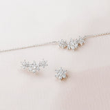 Brincos de diamante roseta 0,40 Cts. em ouro branco 18 Kt