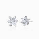 Brincos de diamante roseta 0,40 Cts. em ouro branco 18 Kt