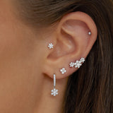 Rosette Diamond Earrings in 18k White Gold