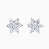 Rosette Diamond Earrings in 18k White Gold