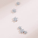 Rosette Diamond Earrings in 18k White Gold