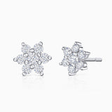 Rosette Diamond Earrings in 18k White Gold