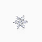 Brinco piercing roseta de diamante em ouro branco 18K
