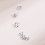 Rosette Trilogy Diamond Piercing Earring in 18k White Gold