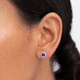 Anette Sapphire and Diamond Earrings in 18k White Gold
