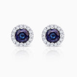 Anette Sapphire and Diamond Earrings in 18k White Gold