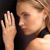Anette Sapphire and Diamond Earrings in 18k White Gold