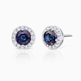 Anette Sapphire and Diamond Earrings in 18k White Gold