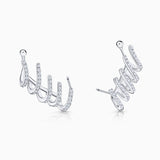 Tourbillon Diamond Earrings in 18k White Gold