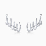 Tourbillon Diamond Earrings in 18k White Gold