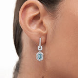 Pendientes Art Decó de Aguamarinas y Diamantes en Oro Blanco de 18 Kt