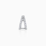 Brinco de piercing Twin Diamonds em ouro branco 18 K